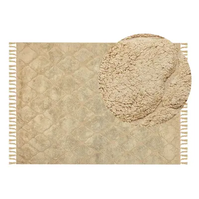 Cotton Area Rug x cm Beige SANLIURFA