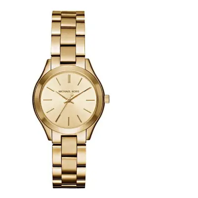 Michael Kors Analog Casual Wrist Watch Mini Slim Runway Gold MK3512