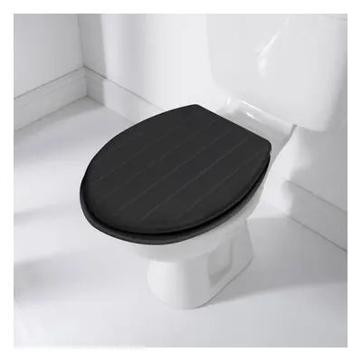 Tongue & Groove Toilet Seat Embossed design, for any bathroom- Black