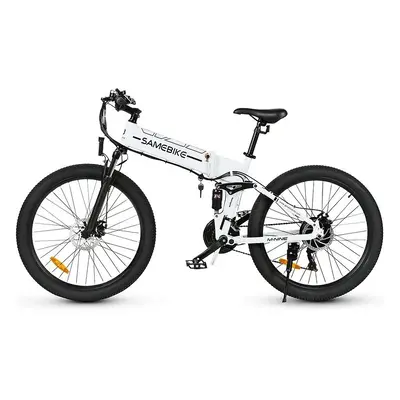 (White) SAMEBIKE LO26-II Off-Road 500W Folding Electric Bike Top Speed Mph