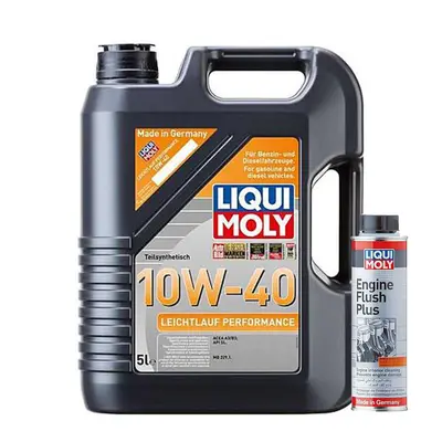 5L Liqui Moly 10W40 Leichtlauf Performance ACEA A3 B3+ ENGINE FLUSH PLUS - 300ml