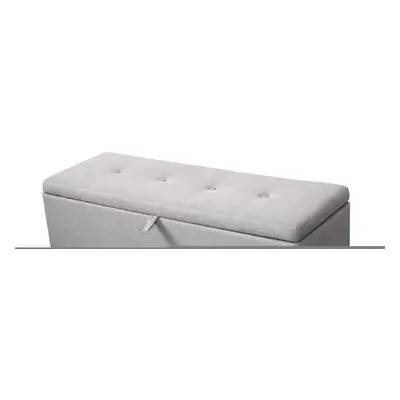 Prado Fabric Storage Ottoman Bench in Grey