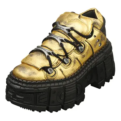 (4) New Rock M-106wall-c17 Unisex Ankle Boots in Gold Black