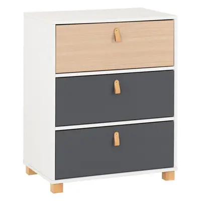 Brooklyn Drawer Chest in Oak Effect and Grey Finish