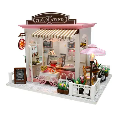 LED Wood DIY Cocoa's Whimsy Assemble Doll House with Sound Light Model Toy