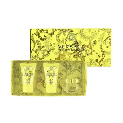 Versace Yellow Diamond Pcs Set For Women: 0.17 Eau De Toilette + 0.8 Shower Gel + 0.8 Body Lotio