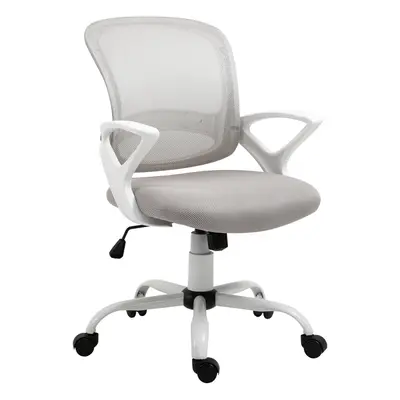 Vinsetto Mesh Task Swivel Chair Home Office Desk w/ Lumbar Back Support, Grey