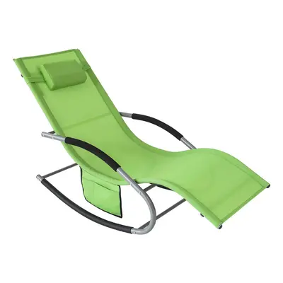 SoBuyÂ® OGS28-GR, Outdoor Rocking Chair Sun Lounger with Side Bag