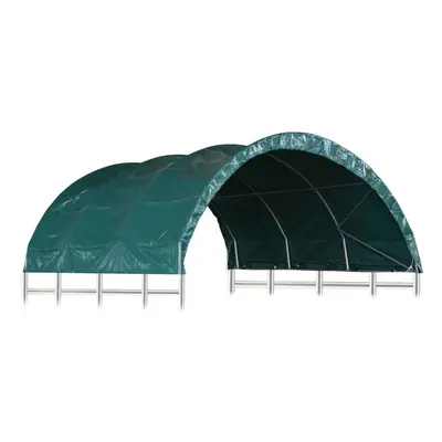 vidaXL Livestock Tent PVC Green Outdoor Canopy Animal Barn Shed Structure