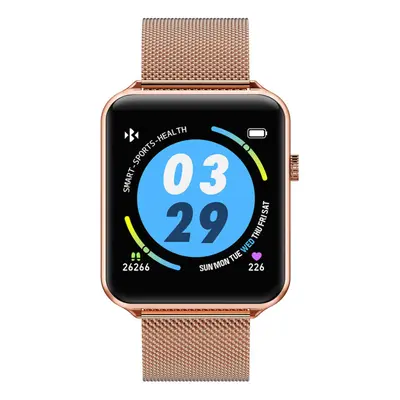 (Gold, Metal) 1.3' Full Touch Screen Smart Watch Blood Oxygen Heart Rate Monitor A10