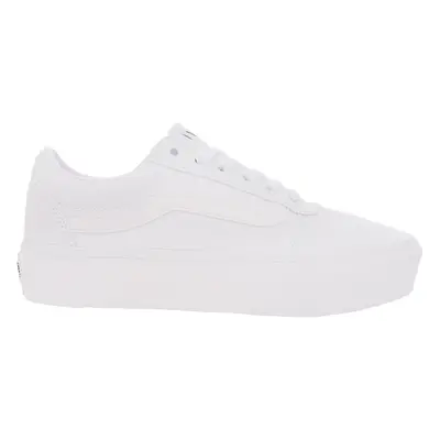 (7.5 UK, White) Vans Womens Ward Platform Chunky Canvas Trainers Sneakers Shoes