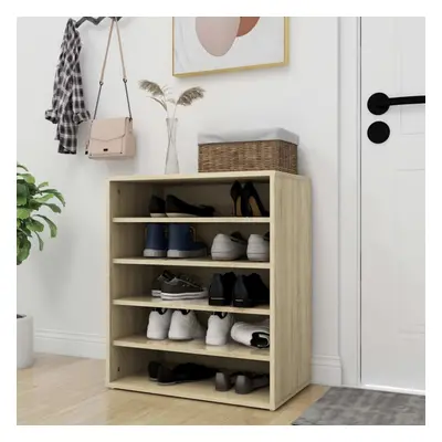 vidaXL Shoe Cabinet Sonoma Oak Chipboard Home Shoe Storage Organiser Rack