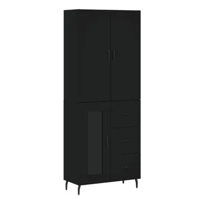 (black, glass door drawers) vidaXL Highboard Sideboard Storage Cabinet Side Cabinet White Engine