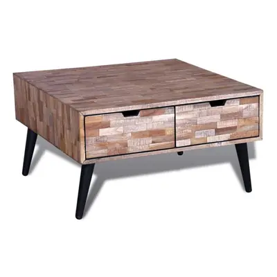 Coffee Table with Drawers Reclaimed Teak Handmade Living Room Furniture