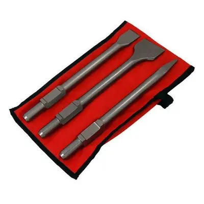 3PC SDS Jack Hammer Chisel Set Pointed & Flat Bits And Wrap Up Case (CT2807)