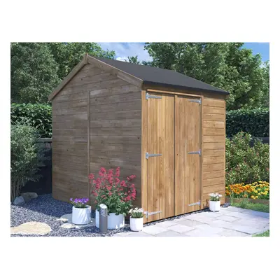 Dunster House Wooden Garden Shed 1.8m x 2.4m Outdoor Storage Building Overlord Apex Roof