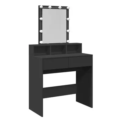 (black) vidaXL Dressing Table with LED Cosmetic Table Vanity Makeup Table Sonoma Oak