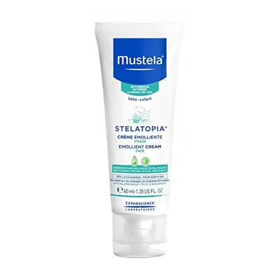 Mustela Stelatopia Emollient Baby Face Cream - Face Moisturizer for Eczema-Prone Skin - with Nat