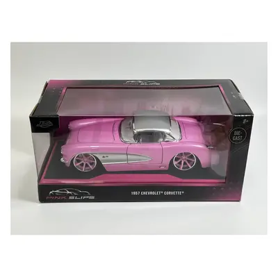 1957 Chevrolet Corvette Pink 1:24 Scale Pink Slips Jada