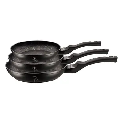 (Black Silver) Berlinger Haus Size Frying Pan Non Stick Set