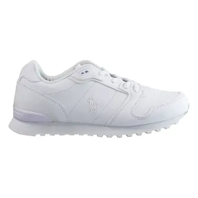 (3.5) Ralph Lauren Triple Oryion Lace-Up White Synthetic Kids Trainers RFS11401 (UK )