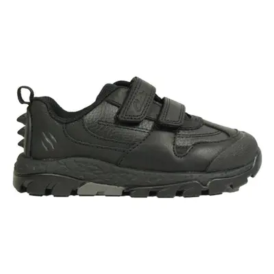 (12.5 (Children's)) Steggy Pace Kid's | Black Leather | Children's Riptape School Shoes