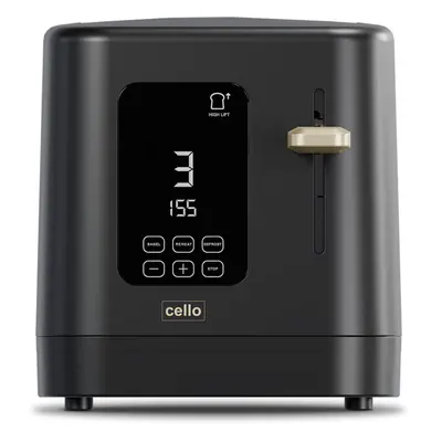 Cello Digital Slice Toaster with Touch Control and Timer - Black