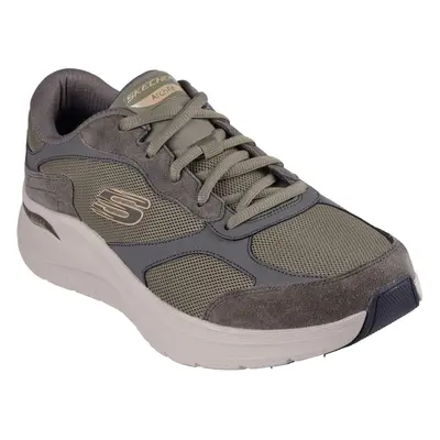 (6 UK, Olive) Skechers Mens 2.0 The Keep Leather Arch Fit Trainers