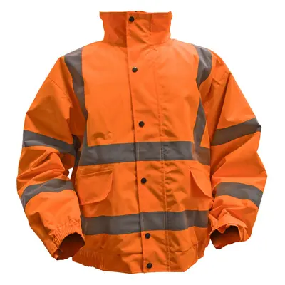 2XL Orange Hi-Vis Jacket with Quilted Lining - Elasticated Waist - Work Wear