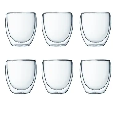 Bodum 4558-10-12 PAVINA Double Walled Thermo Glasses 0.25 L, oz,Transparent, Set of