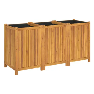 (150 x x cm) vidaXL Garden Planter with Liner Outdoor Flower Pot Box Solid Wood Acacia