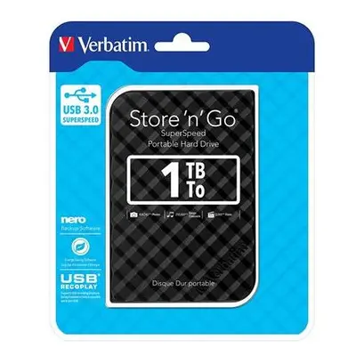 Verbatim 1TB Portable USB 3.0 Hard Drive - Black