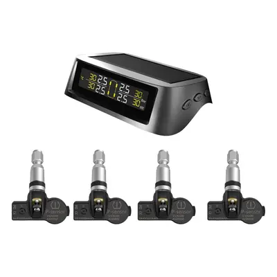 (V1) TPMS tire Pressure Monitoring System Solar Wireless and USB Charging Detection with Interna