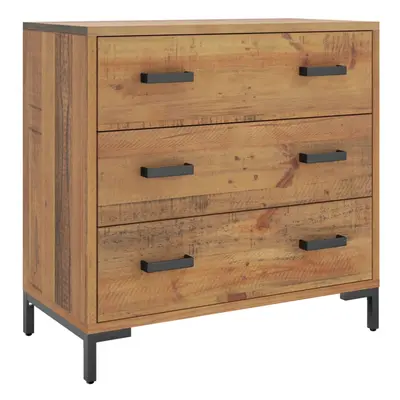 (brown) vidaXL Solid Wood Pine Chest of Drawers Recycled Sideboard Drawer Cabinet