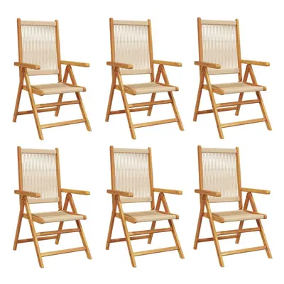 (beige, pcs) vidaXL Reclining Garden Chairs Outdoor Chairs Patio Armchair Solid Wood Acacia