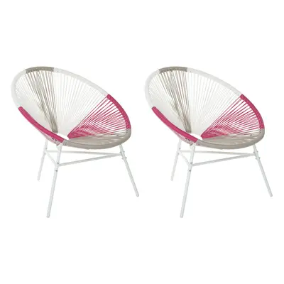 Set of Garden Chairs ACAPULCO PE Rattan Fuchsia Pink