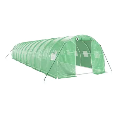 (green, x x m) vidaXL Greenhouse Plant House with Steel Frame Polytunnel Greenhouse White