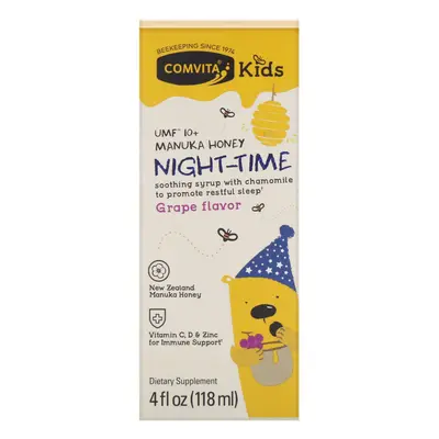 Comvita, Comvita Kids, Night-Time Soothing Syrup with Chamomile, UMF 10+ Manuka Honey, Grape Fla