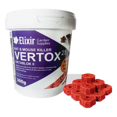 (Vertox 300g Tub, 8) Rat, Mouse & Rodent Killer/Poison & Pest Control | Ready-to-Use Bait