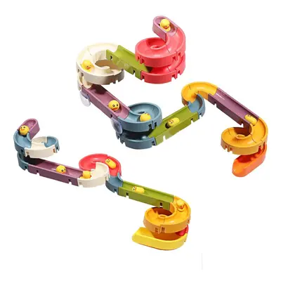 () Rich Color Baby Bathroom Duck Play Water Track Slideway Game DIY Assembly Puzzle Early Educat