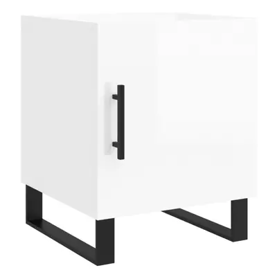 (high gloss white, pcs) vidaXL Bedside Cabinets Bedside Table pcs Concrete Grey Engineered Wood