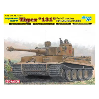 Dragon Tiger I '131' s.Pz.Abt Tunisia 1:35 Tank Plastic Model Kit