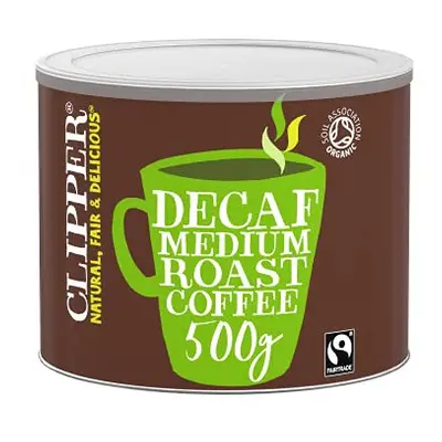 Clipper Fairtrade Organic Decaffeinated Coffee Tin 500g A06746