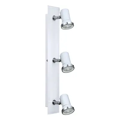 Wall Flush Ceiling Light IP44 Bathroom Colour White Chrome Bulb GU10 3x3.3W Incl