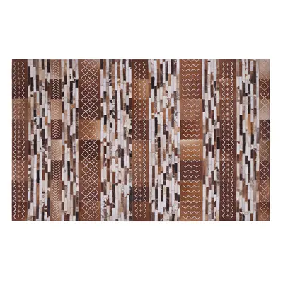 Cowhide Area Rug x cm Brown HEREKLI