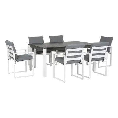 Dining Set for PANCOLE Metal 168/248x100x75 cm Grey