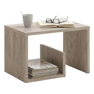 FMD Coffee Table 2-in-1 Sand Oak Living Room Furniture Tea End Side Tables