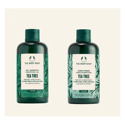 The Body Shop Tea Tree Shampoo Conditioner Set 250ml each Purifyng Balancing Vegan