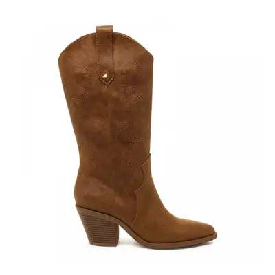 (7 (Adults')) Feria | Walnut | Ladies Heeled Long-Leg Boots