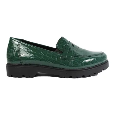 (6 (Adults')) | Tanne Green Croc Patent | Women's Loafer Shoes